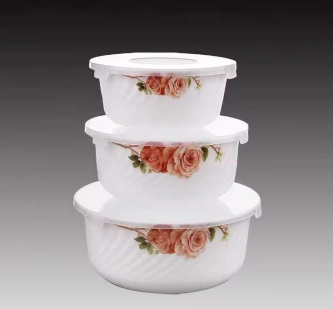 Keramisko bļodiņu komplekts ar vāciņiem 3gab