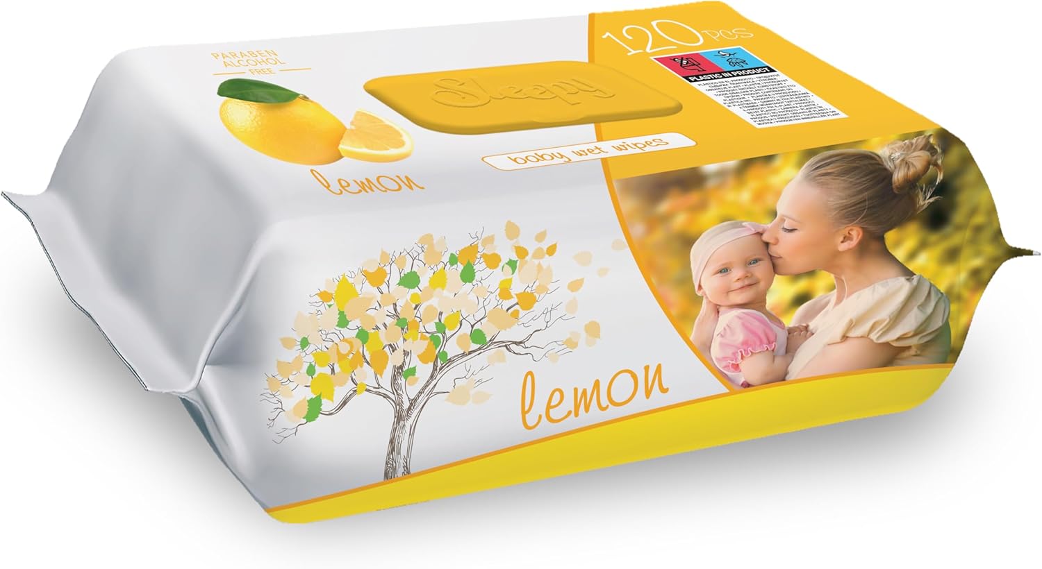 Mitrās salvetes Sleepy Lemon 120 pcs